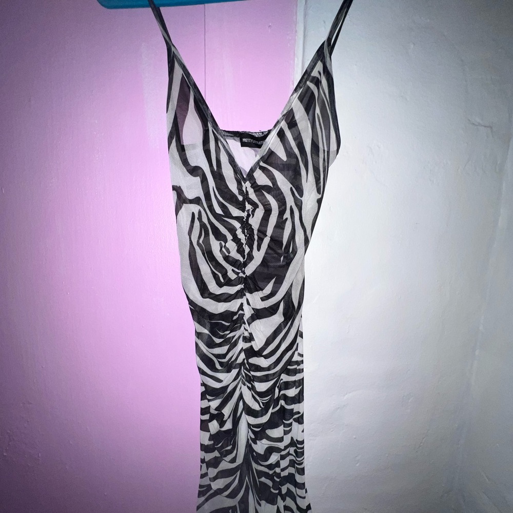 Zibra print sheer dress